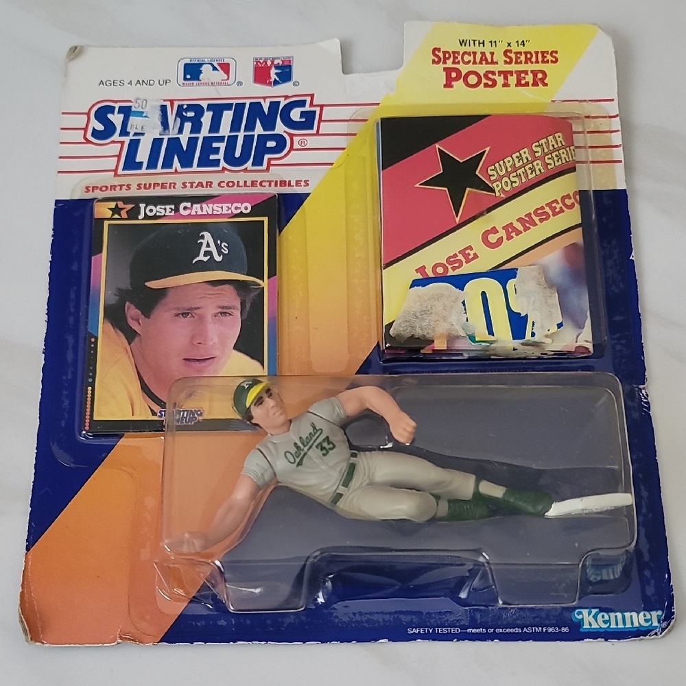 Kenner Starting Lineup Jose Canseco #33 Oakland A's MLB Action Figure Green Gray